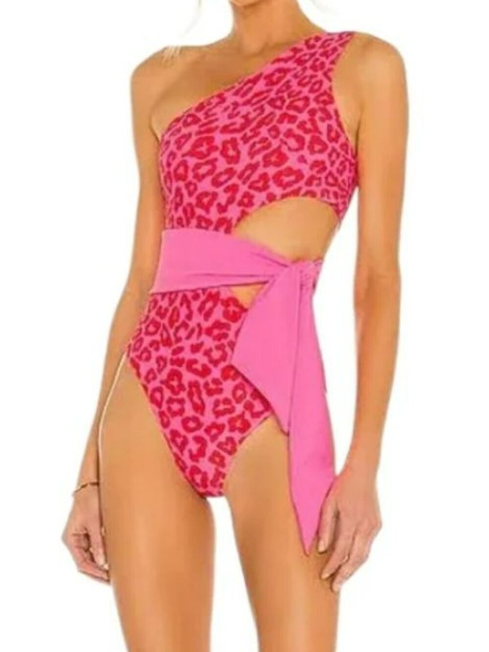 Beach Riot Eva Leopard Cut-Out One-Piece Swimsuit